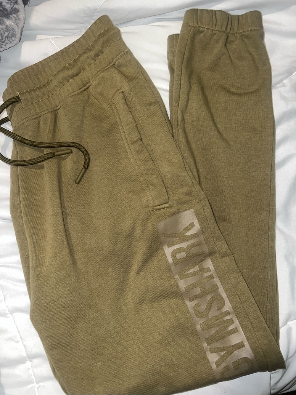Gymshark block joggers mens sz small khaki